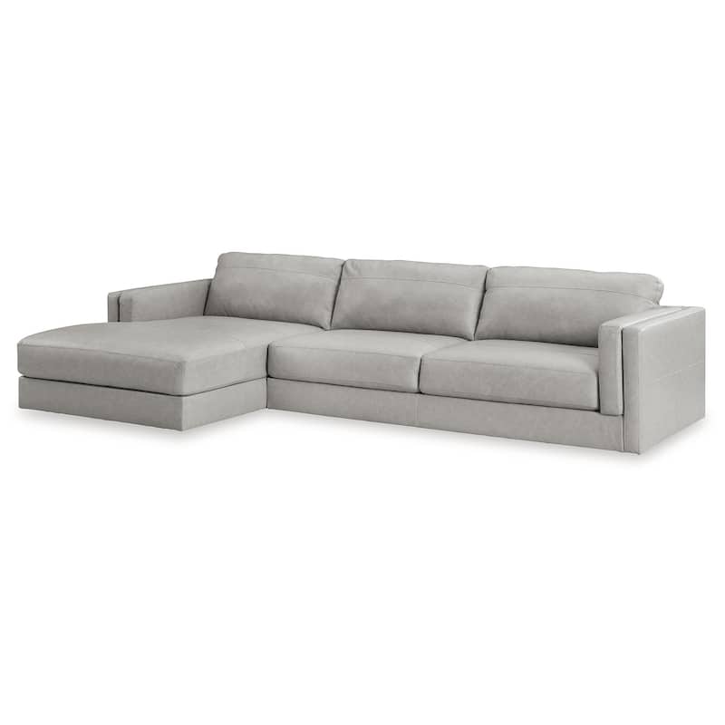 Signature Design by Ashley Amiata Gray 2-Piece Sectional with Chaise - 137"W x 68"D x 33"H