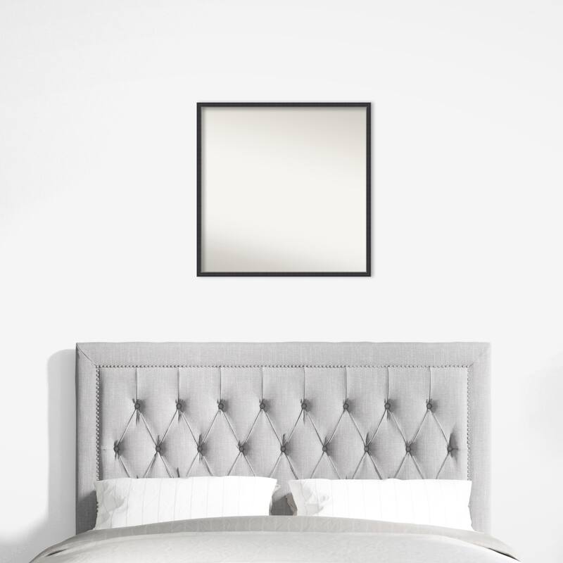 Stylish Black Narrow Non-Beveled Wood Framed Wall Mirror - Stylish Black Narrow