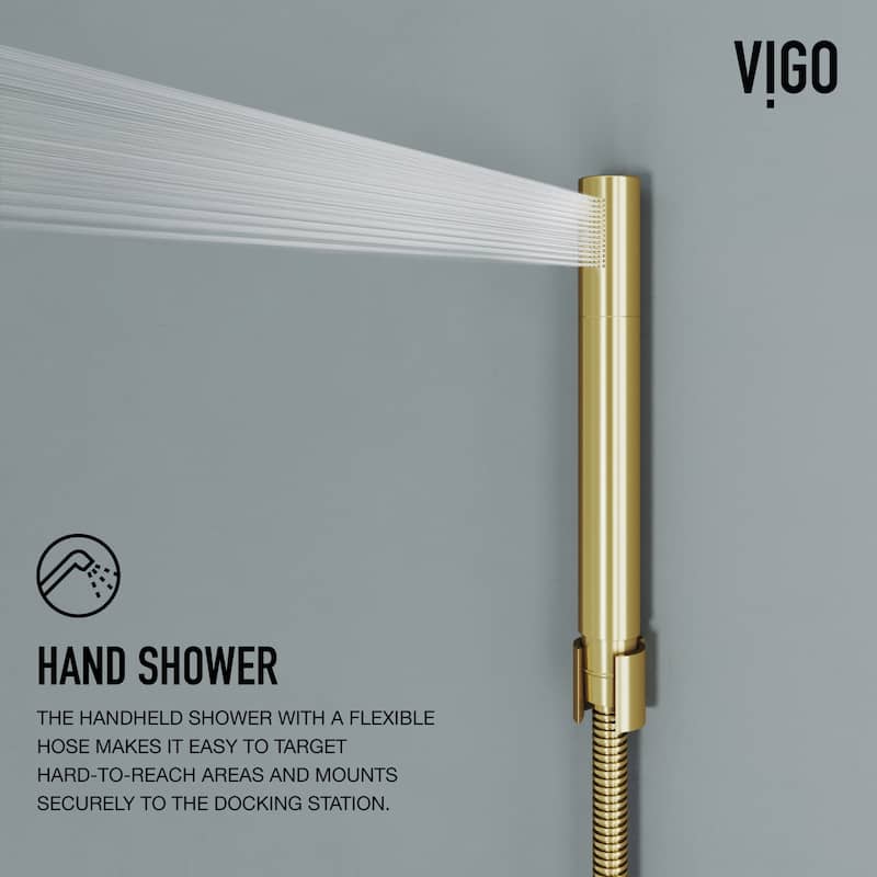 VIGO Orchid 39" H x 4" W 2-Jet Retro Shower Panel with Square Shower Head