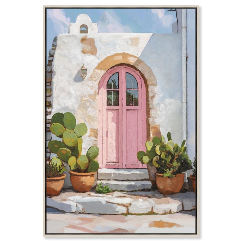 Pink Door I Canvas by Art Remedy - 24" x 36" - Silver