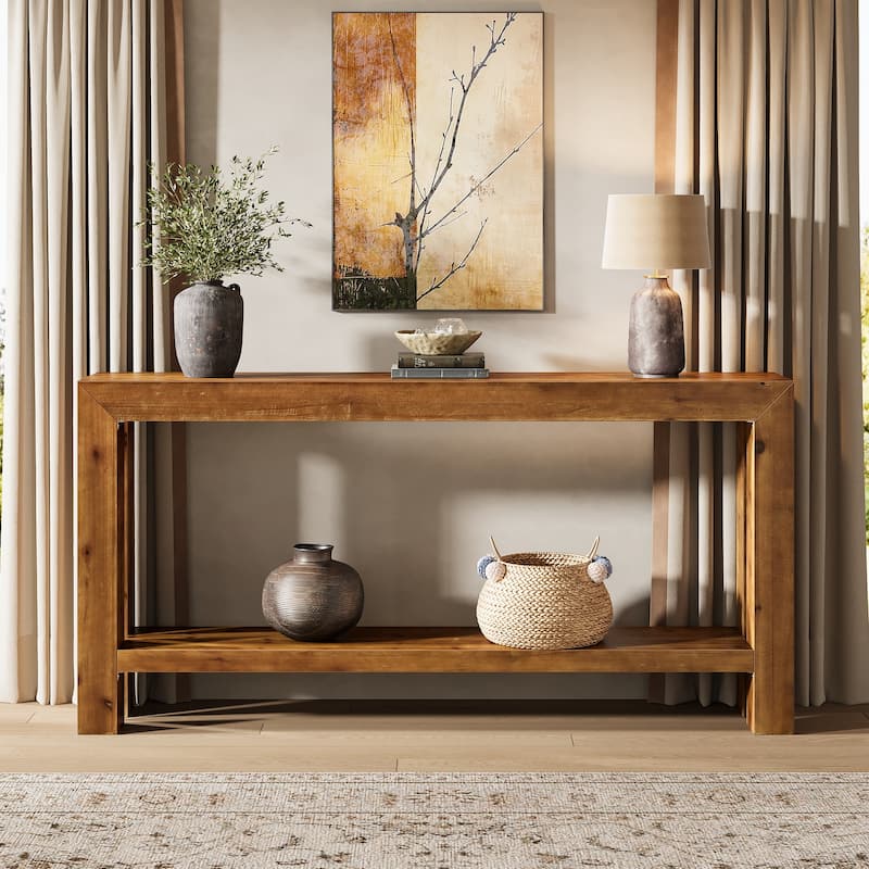 63-Inch Solid Wood Narrow Sofa Table