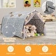 preview thumbnail 8 of 7, Grey Flannel Kids Bed Tent with Glow Stars, Mesh Curtains and Playhouse Decor - 54" x 40" x 32" (L x W x H)