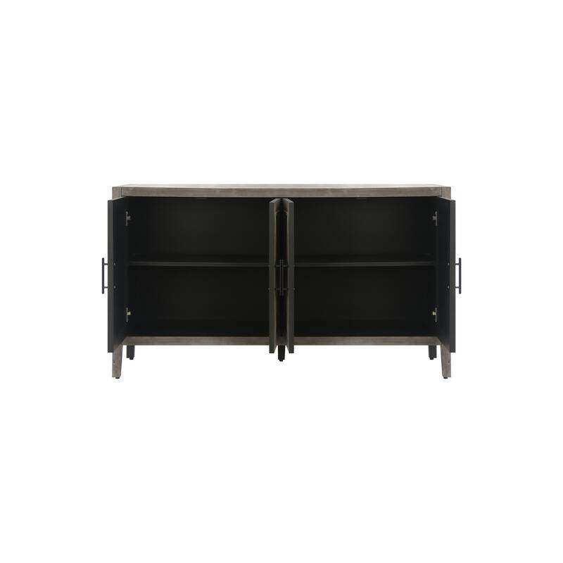 4 Door Wooden Sideboard Cabinet - N/A