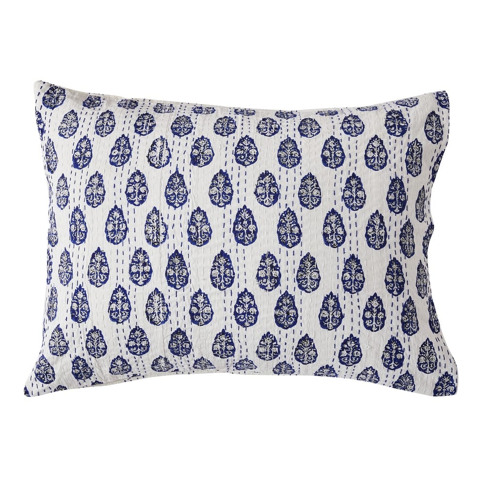 Melange Hand Stitched Kantha Block Print Coverlets and Shams