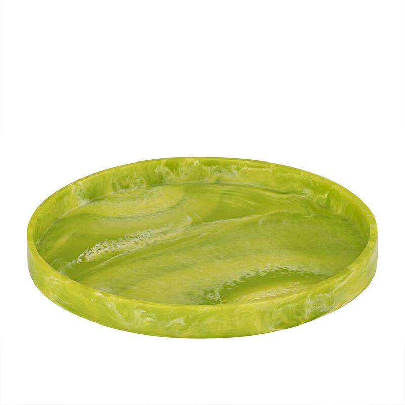 Lg Green Resin Round Tray