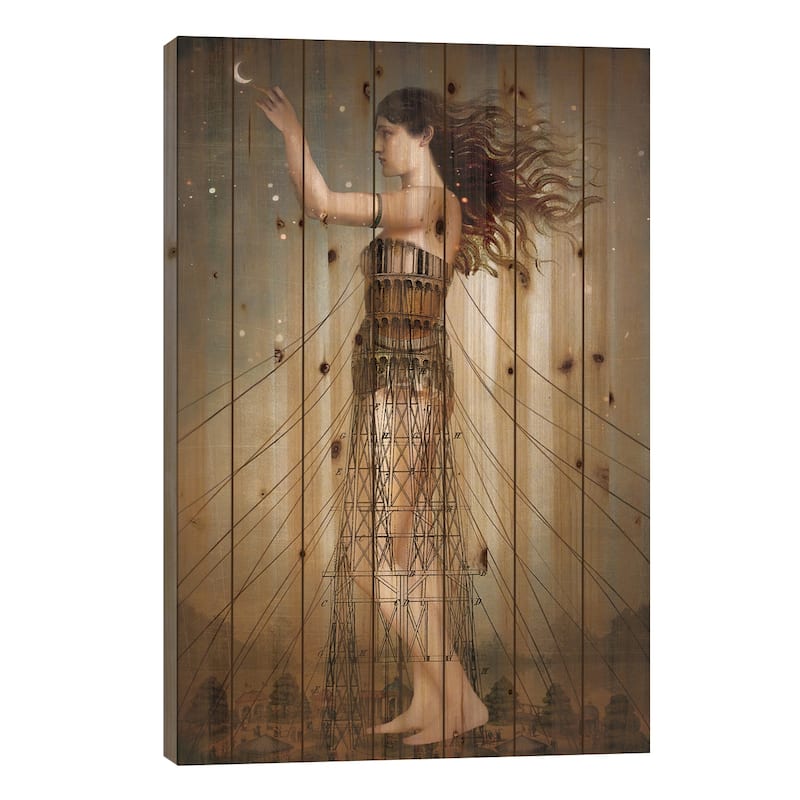 Reach The Stars Print On Wood by Catrin Welz-Stein - Multi-Color - 40x26x1.5