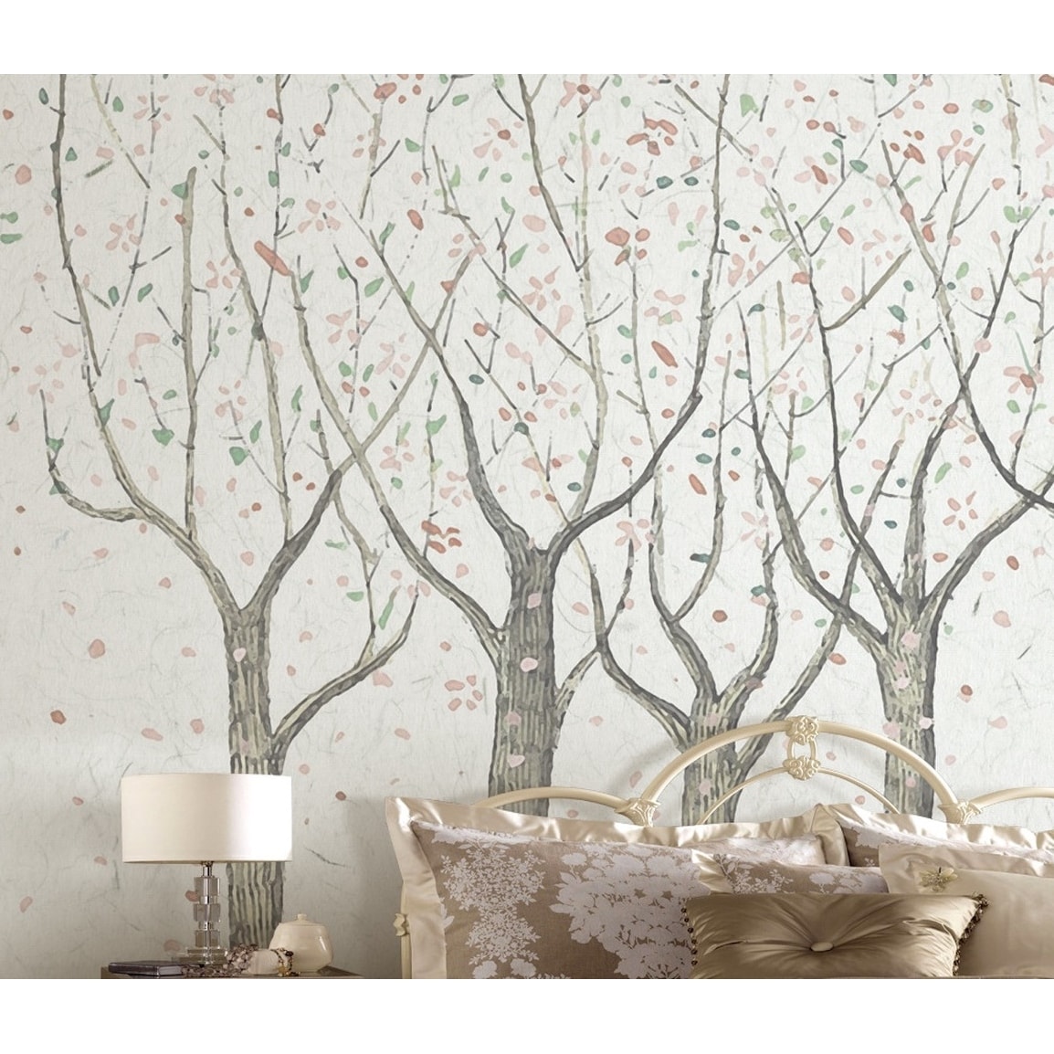 Vintage Leaf Abstract Forest Drawing Removable Textile Wallpaper Overstock 31419703
