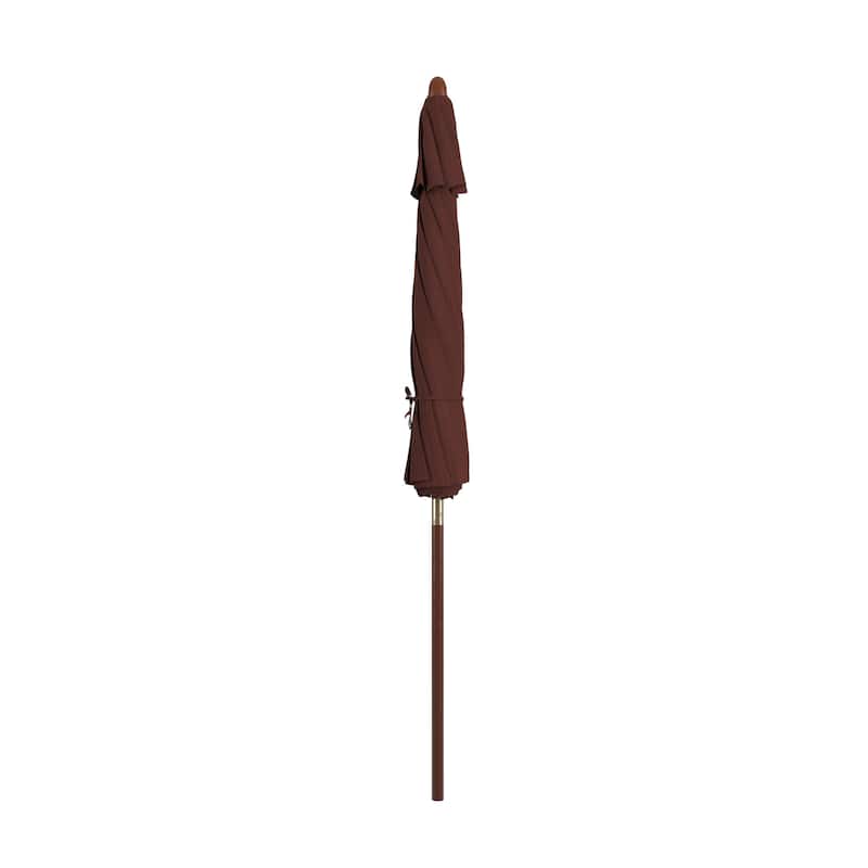 California Umbrella 9-ft. Round Marenti Wood-framed Olefin Patio Umbrella (No Base)
