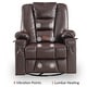 preview thumbnail 19 of 20, Mcombo Manual Swivel Glider Rocker Recliner Chair with Massage , USB Ports, 2 Side Pockets and Cup Holders, Faux Leather 8036