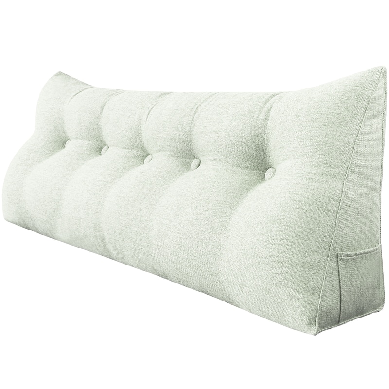 WOWMAX Bed Rest Wedge Reading Pillow Headboard Backrest Daybed Support Ivory California King - Accent - 59"x20"x8" - Polyester - Ivory - Single