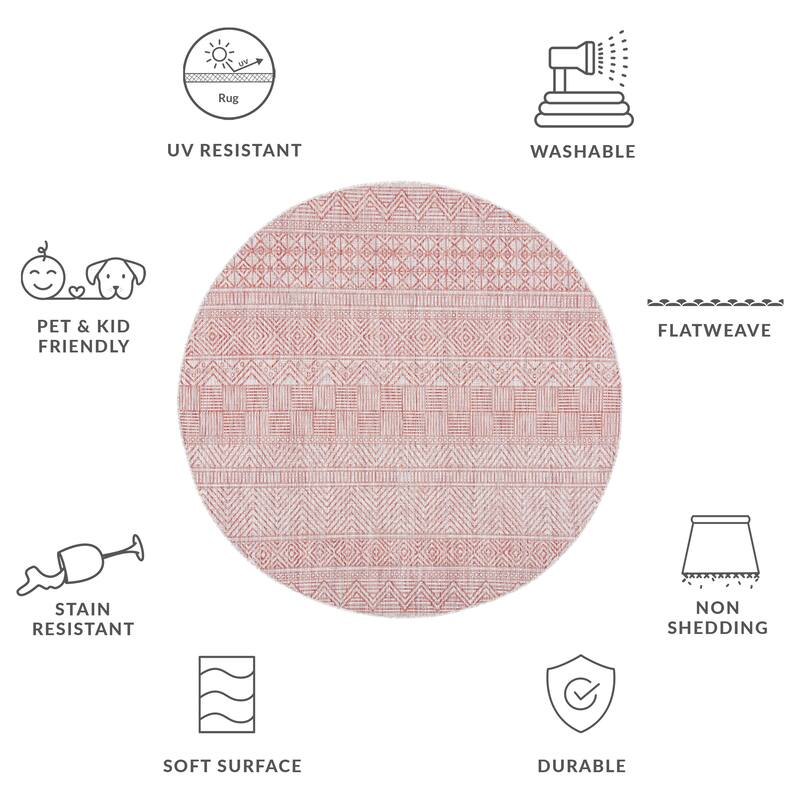 SAFAVIEH Courtyard Rozenn Indoor/ Outdoor Waterproof Patio Backyard Rug