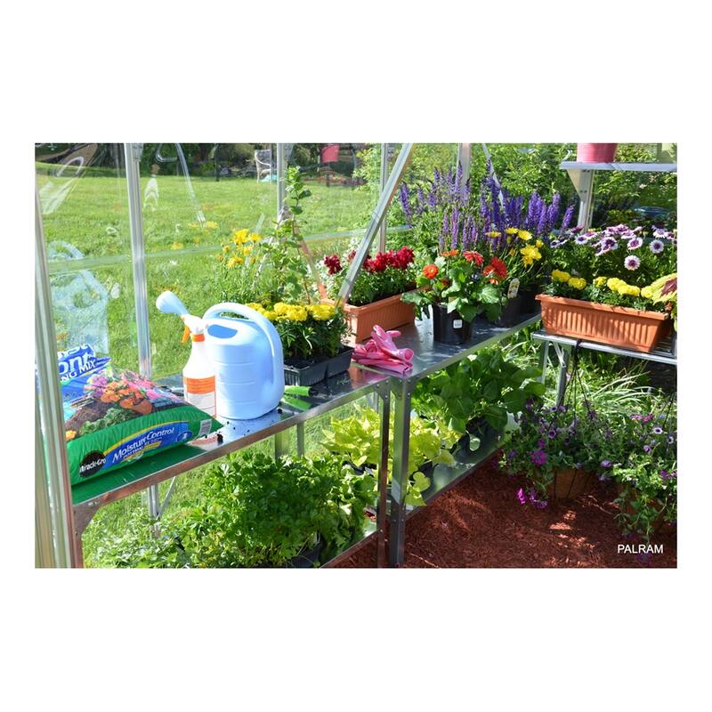 Palram - Canopia Outdoor Snap & Grow 6' x 12' Greenhouse - Silver