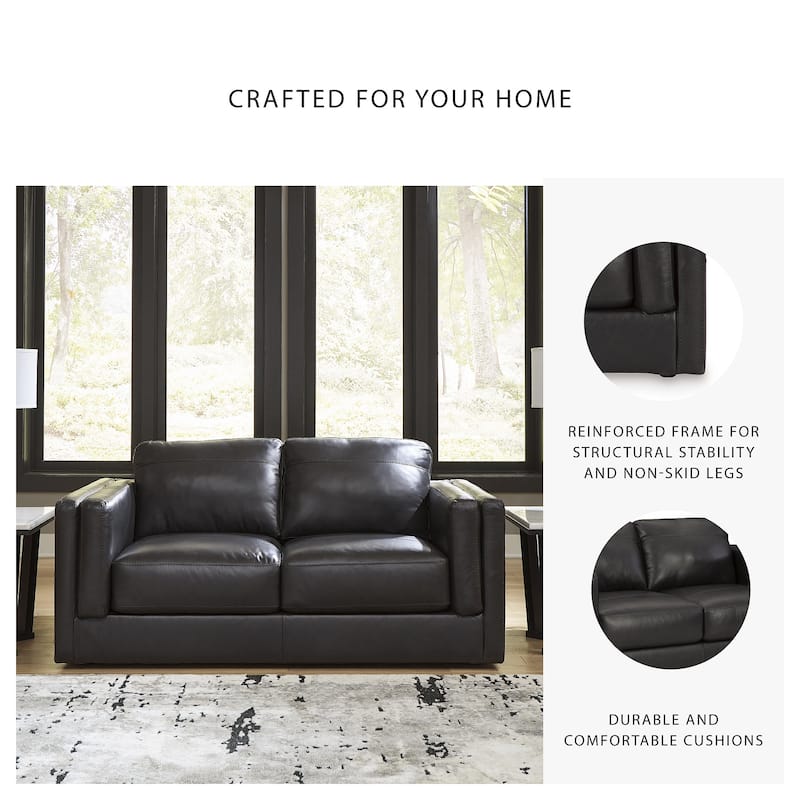 Signature Design by Ashley Amiata Onyx Loveseat - 70"W x 41"D x 35"H