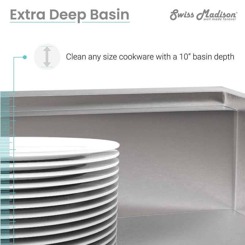 Swiss Madison SM-KU748 Rivage 30" Undermount Single Basin Stainless