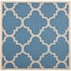 SAFAVIEH Courtyard Maryanne Indoor/ Outdoor Waterproof Patio Backyard Rug - 4' x 4' Square - Blue/Beige