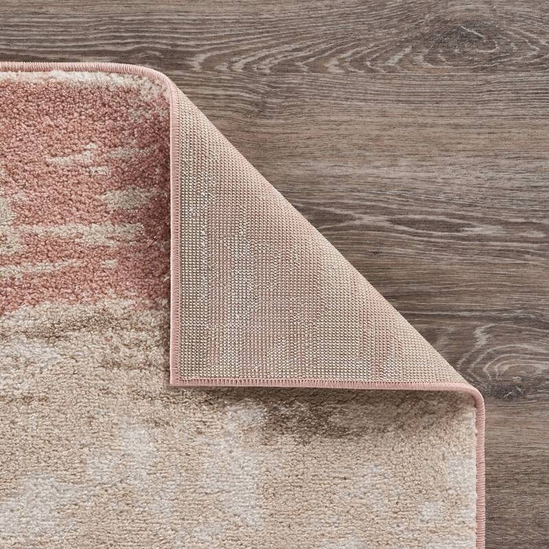 Sevita Ivory/Blush Abstract Area Rug