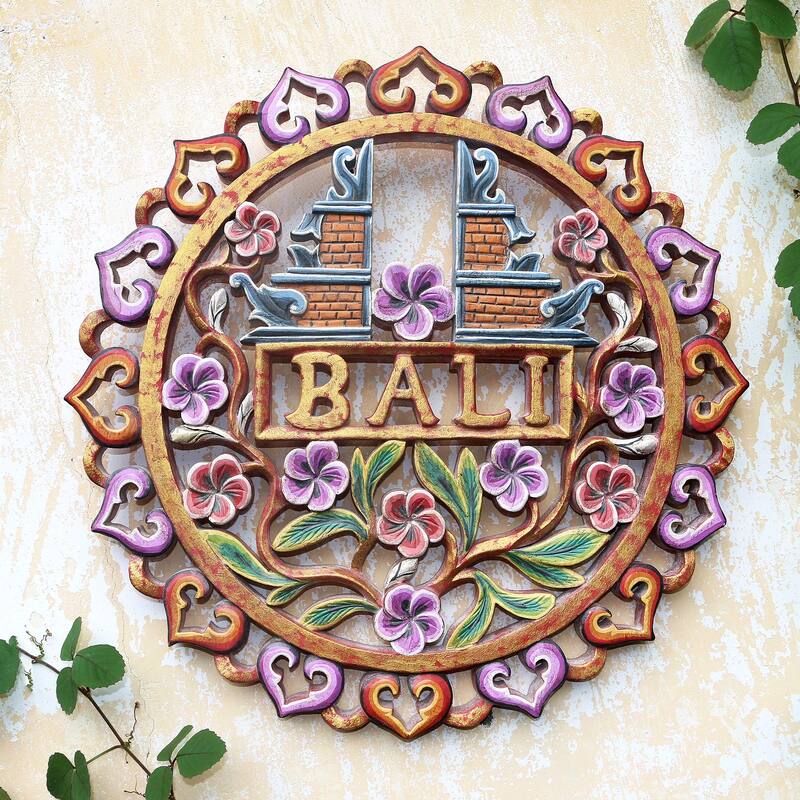 Novica Handmade Heavens Gate Wood Relief Panel