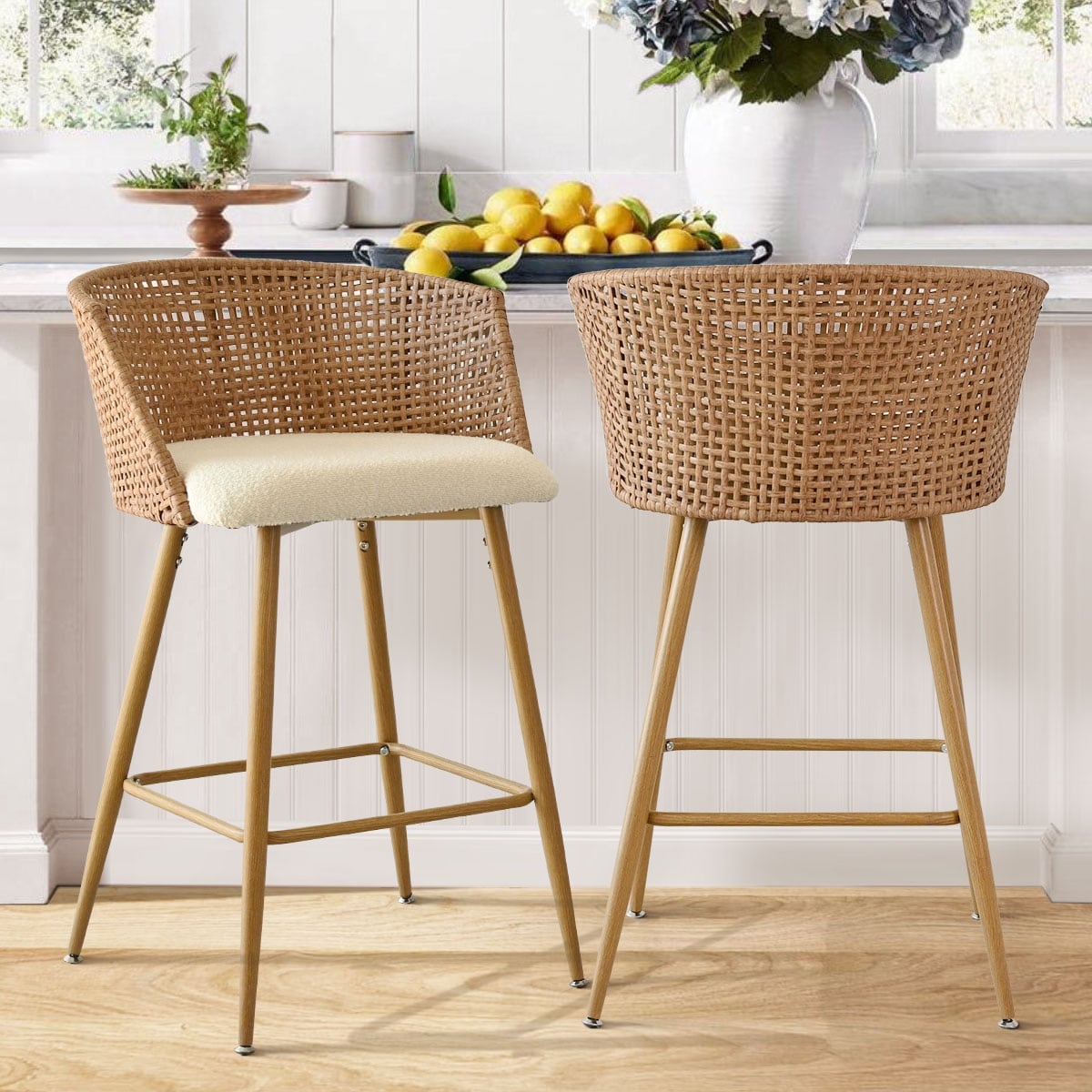 27" Counter Stool with Arm (Set of 2)