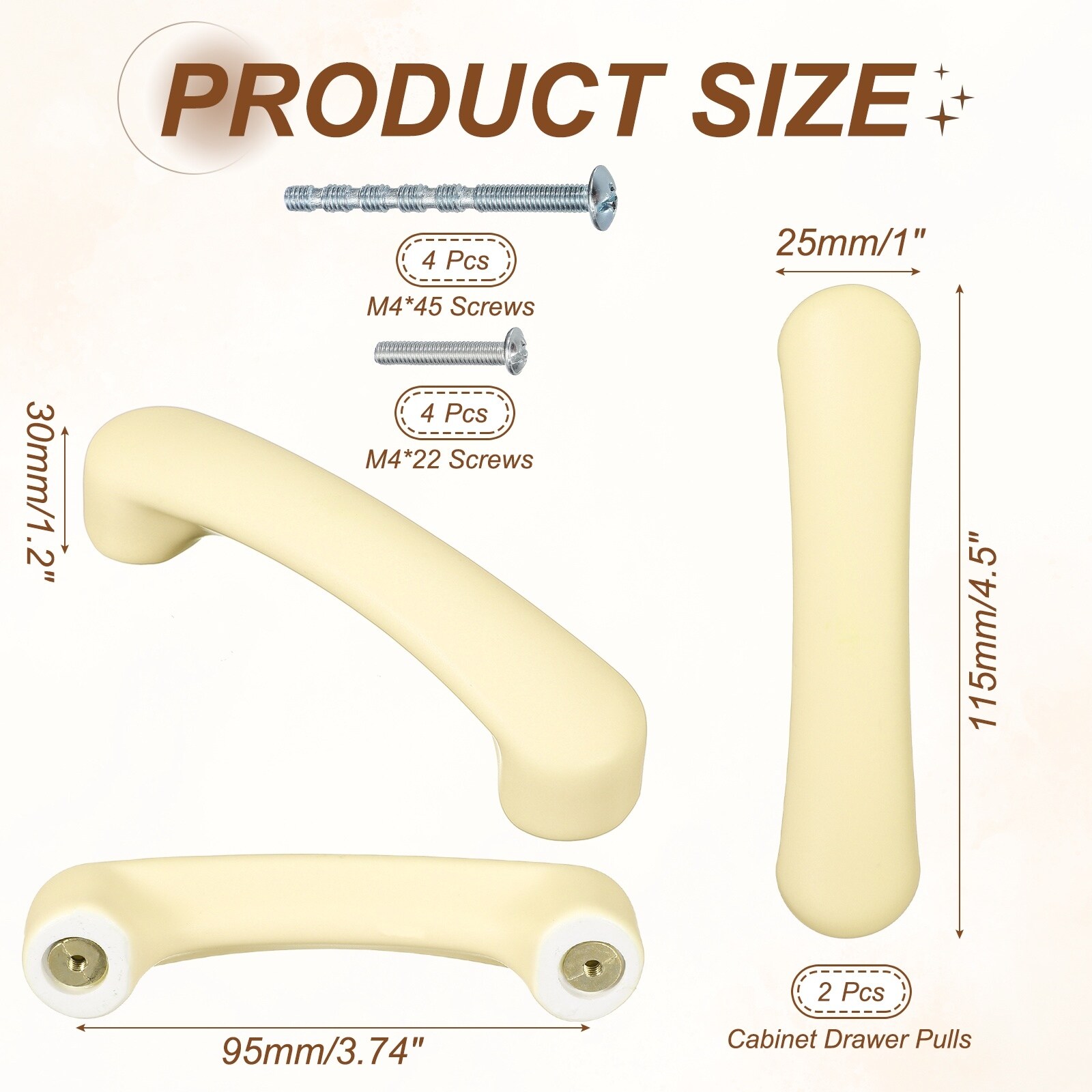 2 Pcs White Ceramic Cabinet Drawer Pulls for Kitchen Cupboard