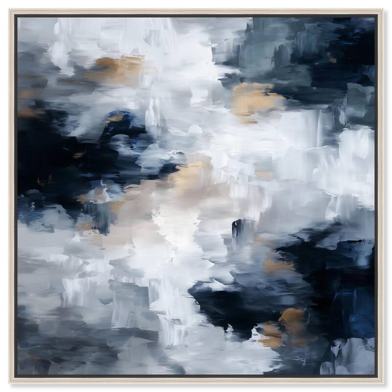 Midnight and Ivory II Canvas by Art Remedy - Silver - 20" x 20"