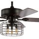 preview thumbnail 7 of 11, JONATHAN Y Edith 52" 3-Light Industrial Metal/Wood LED Ceiling Fan With Remote, Forged Black