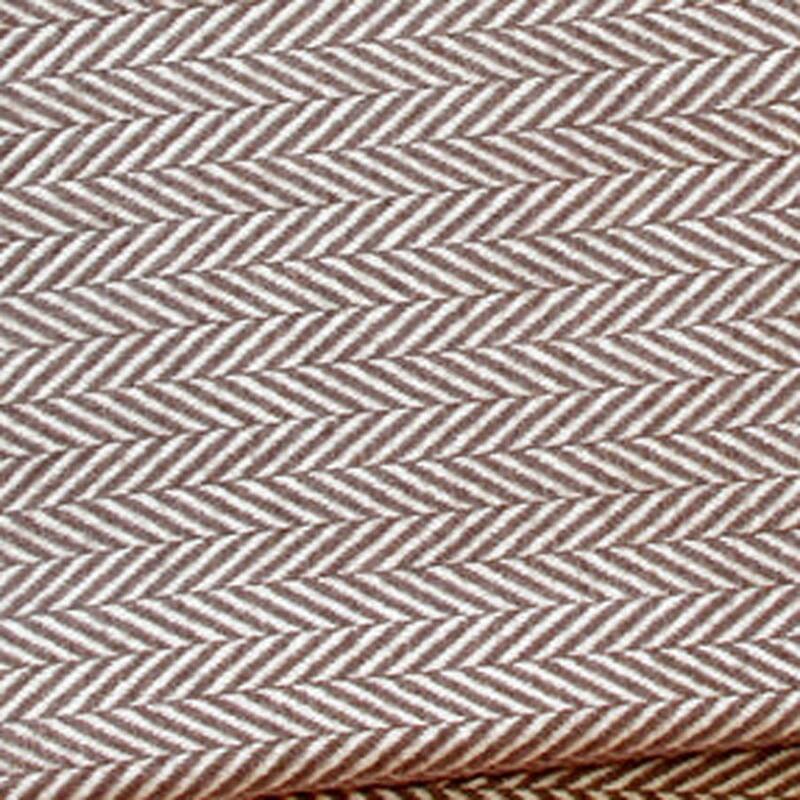 HomeRoots 70" X 55" Brown And White Cotton Blend Woven Herringbone Plush Throw Blanket with Tassels