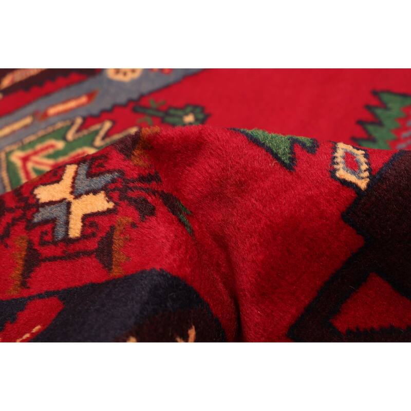 ECARPETGALLERY Hand-knotted Teimani Red Wool Rug - 3'3 x 6'6