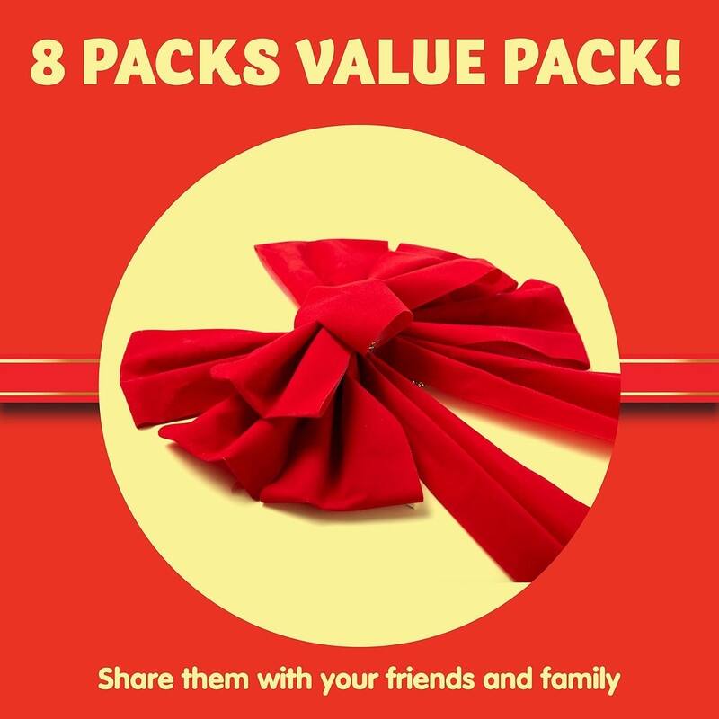 Joyfy 8 Packs Christmas Red Velvet Bows