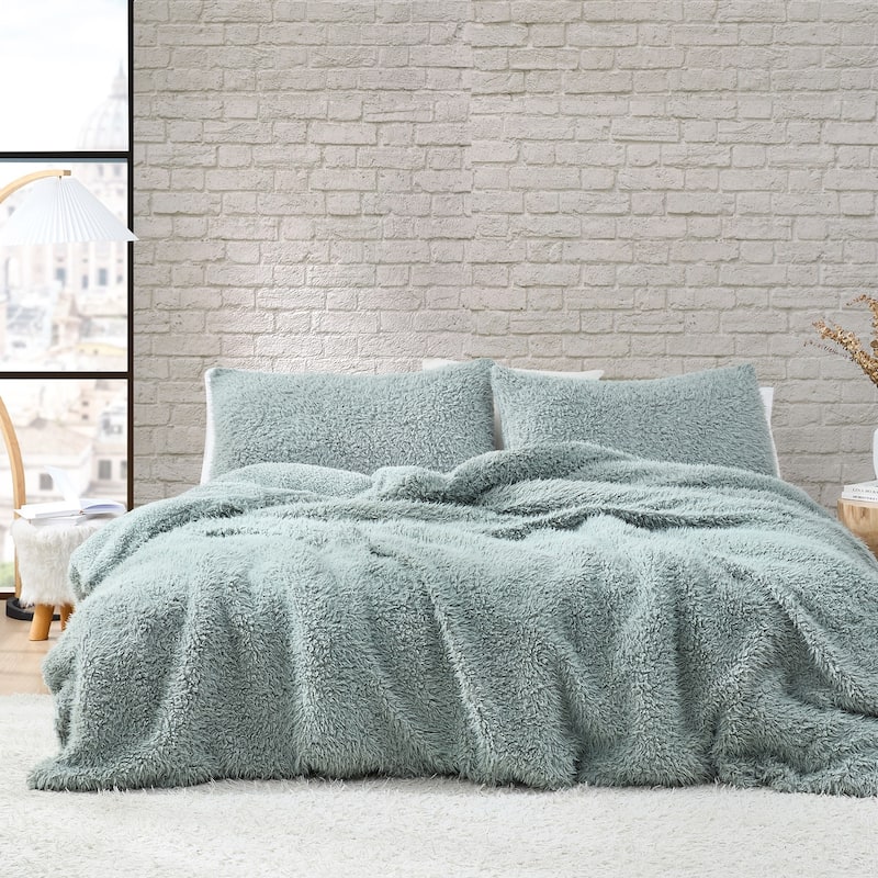Stop It, No You Stop It - Coma Inducer® Oversized Duvet Cover Set - Mossy Gray Fox - Oversized Queen