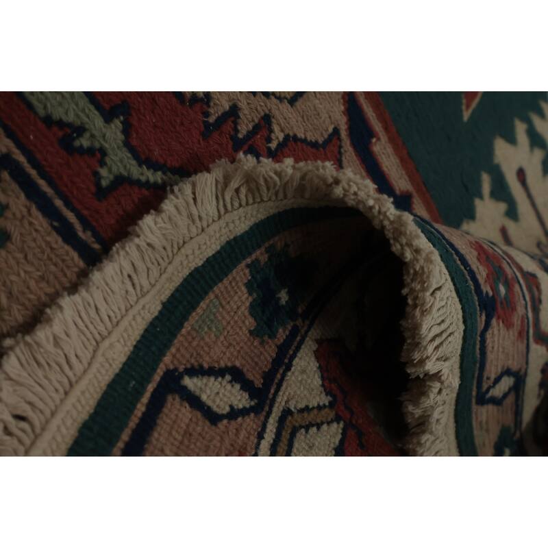 Hand Knotted Oriental 100% Wool Carpet Traditional Geometric Navy Blue & Blues Sumak Area Rug - 11' 11'' X 9' 0''