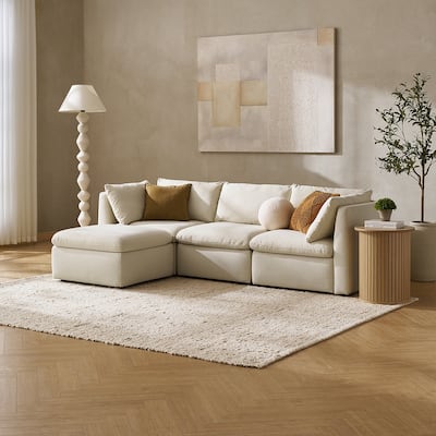Mopio Macy Modular Sectional Sofa, Modern Cloud Off White