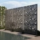 preview thumbnail 162 of 166, Outdoor Privacy Screen with Stand for Patio Garden Metal Fence Black - 011-Large Leaves