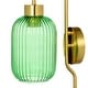 Adrienne River of Goods Green Glass and Metal Retro Wall Sconce - 5.375 ...