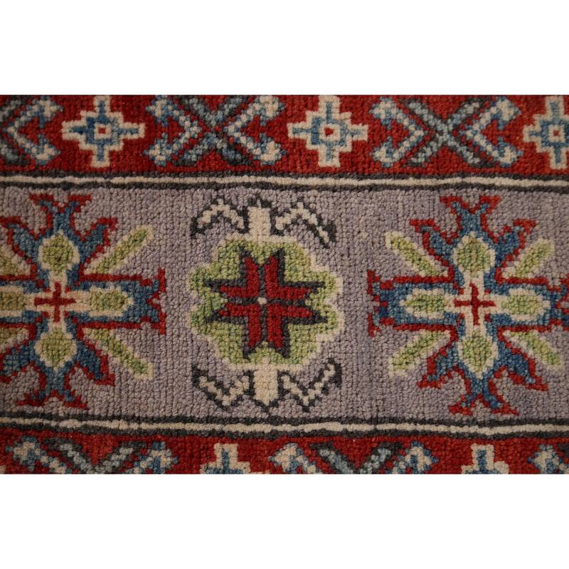 Traditional Gray Kazak Oriental Area Rug Handmade Wool Carpet - 5'8" x 8'0"