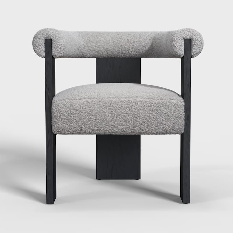 Owena Modern Armchair Upholstered Brushed Fabric with Padding Wood Frame