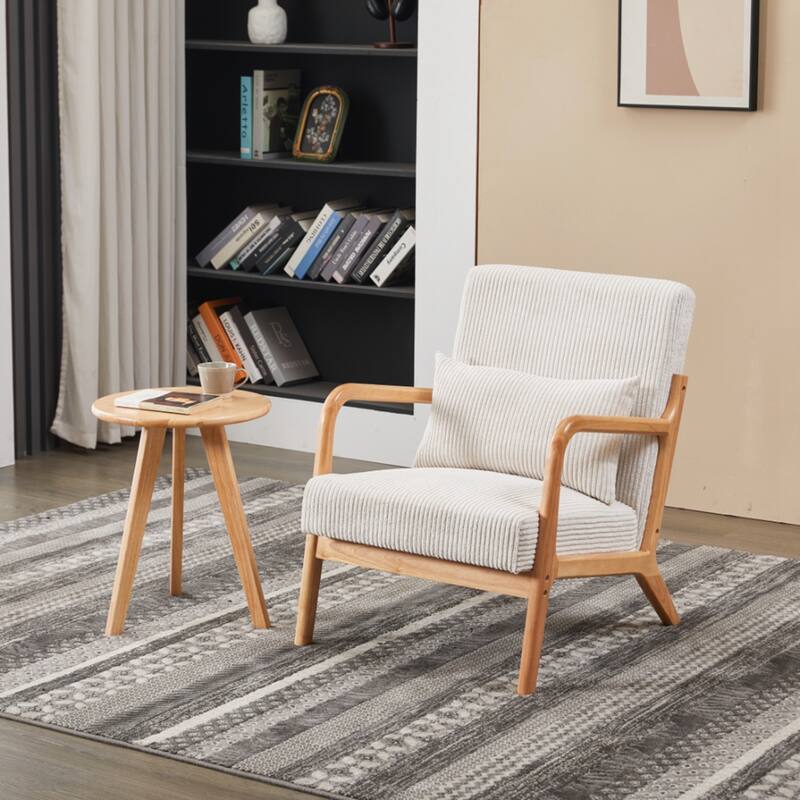 Mid-Century Modern Accent Chair, Arm Chair Living Room Chairs with Pillow
