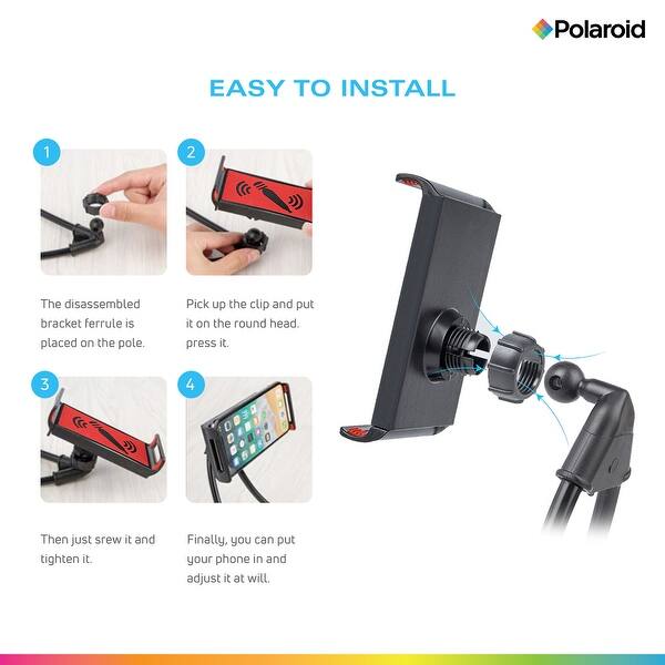 Shop Polaroid Gooseneck Phone Holder Flexible Hands Free Smartphone Mount With Adjustable Selfie Stick Overstock 31609364