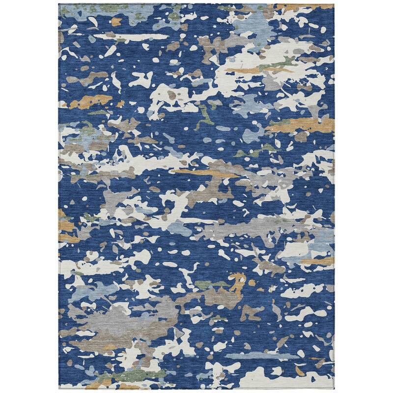 Machine Washable Indoor/ Outdoor Modern Calhan Chantille Rug