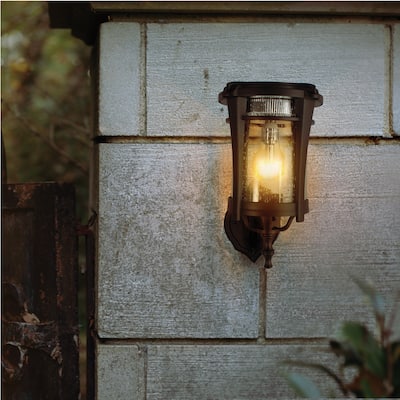 Aurora Bulb Black Solar 3' Fitter Post Light with Pier or Wall Sconce