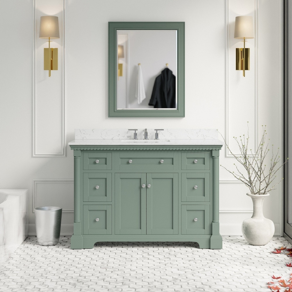 KitchenBathCollection Sydney 48" Bathroom Vanity with Engineered Marble Top