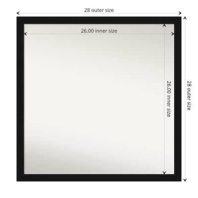 Non-Beveled Wall Mirror - Avon Black Narrow Frame