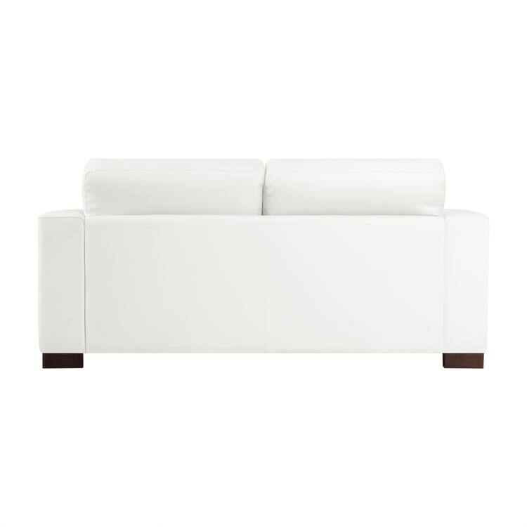 Genuine Leather Loveseat Sofa - Ultimate Comfort, Mid-Century Living Room Loveseat, Modern Small Couch with Sturdy Block Legs