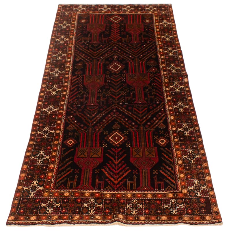 ECARPETGALLERY Hand-knotted Konya Anatolian Black Wool Rug - 4'2 x 9'4