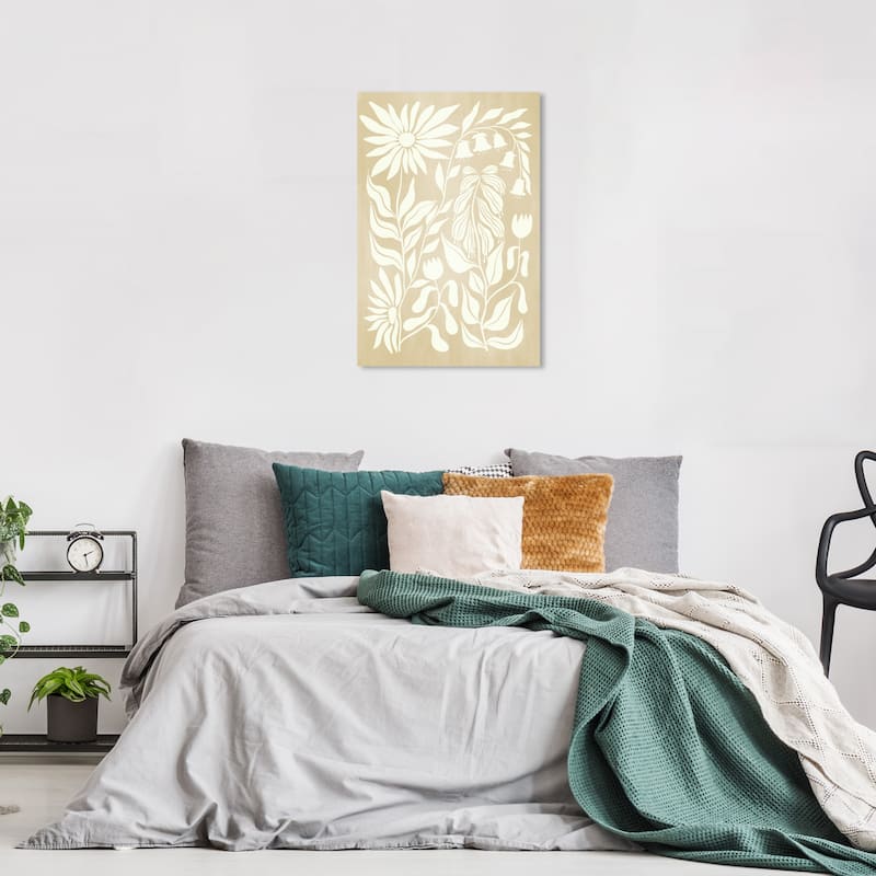 Wynwood Studio Canvas Floral Cream Abstract Floral White and Cream White Modern & Contemporary Wall Art Canvas Print - 24 x 16
