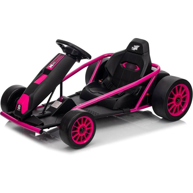 8MPH Fast Drifting Circling Car Ride On Go Kart for Kids Best Gift - Pink