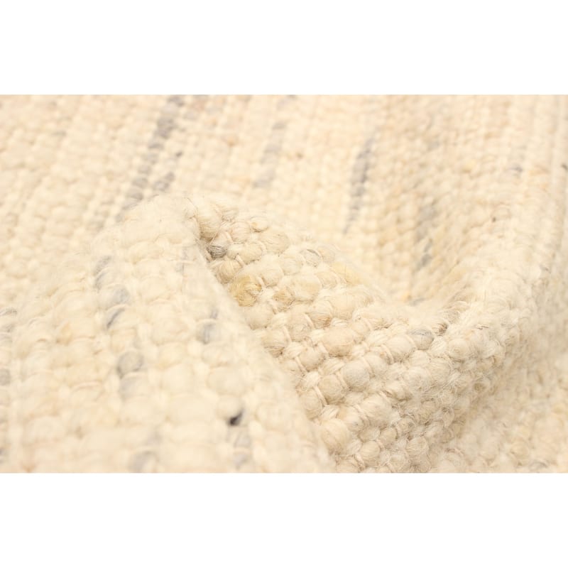 ECARPETGALLERY Braid weave Sienna Cream Wool Rug - 2'0 x 1'10