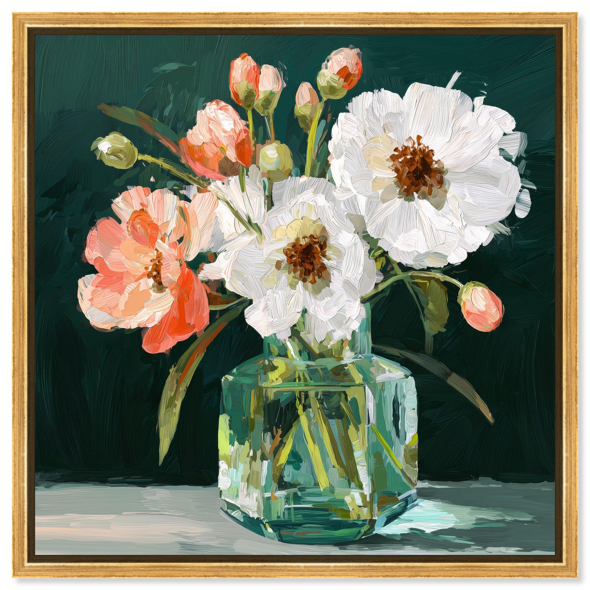 Glass Poppies II Floral Wall Decor Canvas Print by Art Remedy