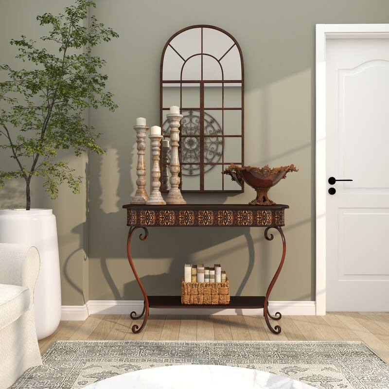 Gold Polystone Intricately Carved Arabesque Leaf Decorative Decorative Bowl