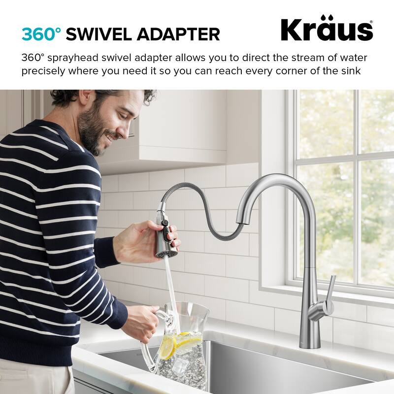 KRAUS Odelia 4-Function Single Handle Pull Down Kitchen Faucet