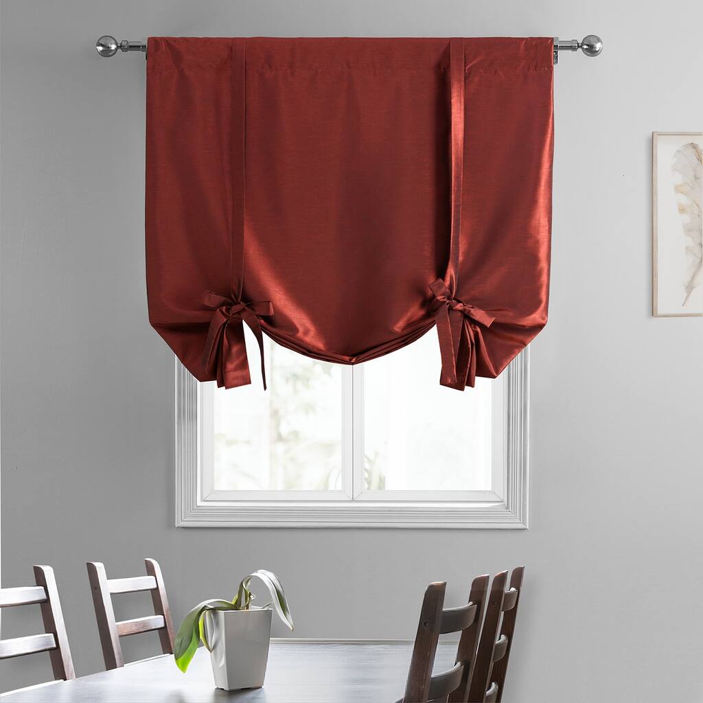 Exclusive Fabrics Vintage Textured Faux Dupioni Silk Tie-Up Window Shade (1 Panel)